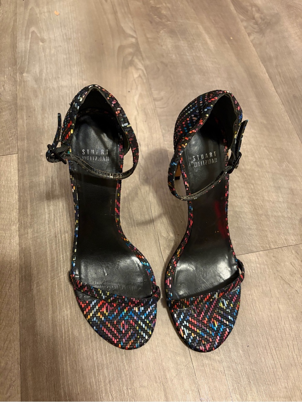 Stuart Weitzman Black Multi-Colored heels